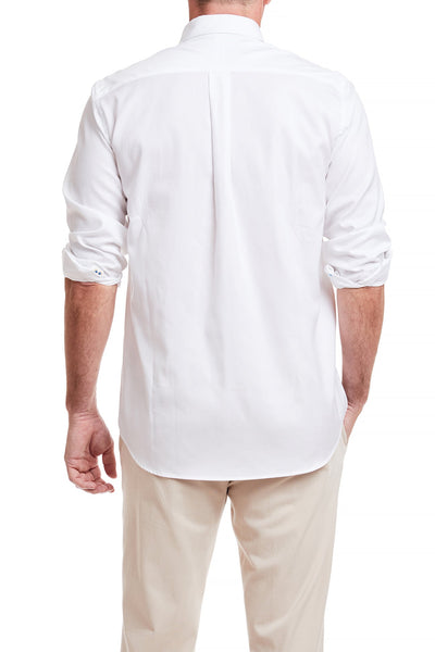 Chase Shirt White Oxford with Single Martini Candy Cane MENS SPORT SHIRTS Castaway Nantucket Island