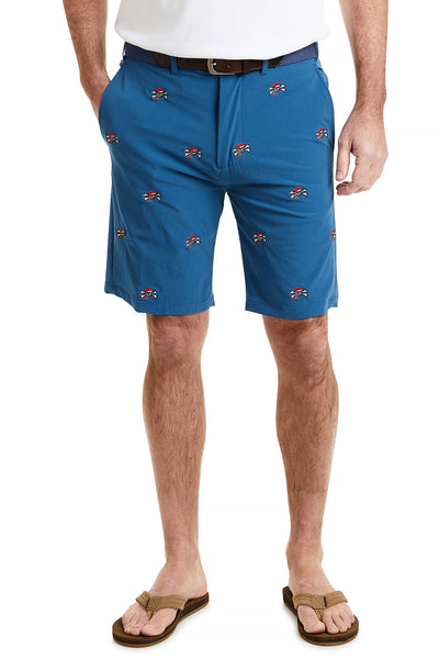 ACKformance Short Abyss Blue with Jolly Roger MENS EMBROIDERED SHORTS Castaway Nantucket Island