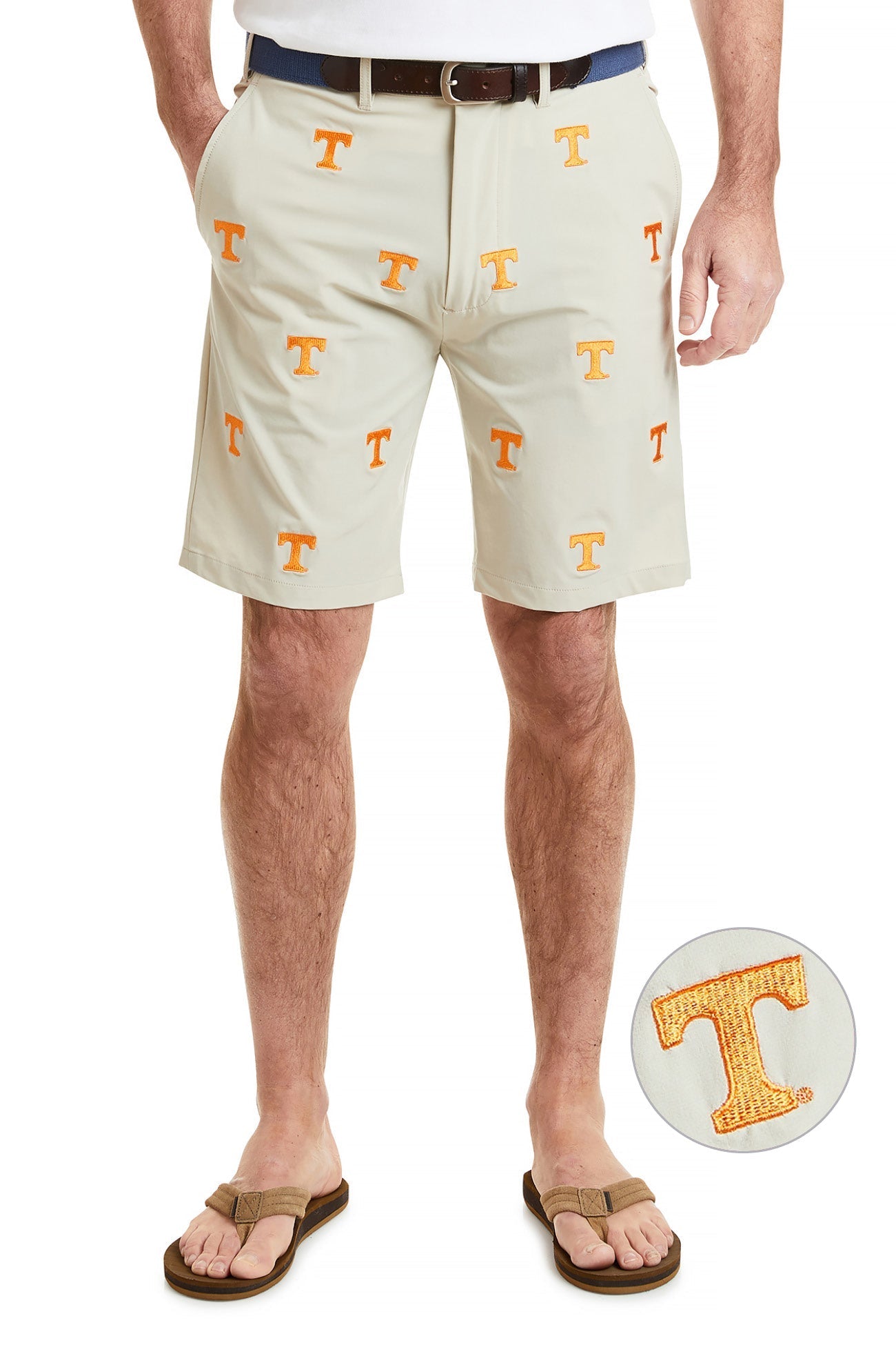 Mens Collegiate Performance Short Khaki with Tennessee – Castaway