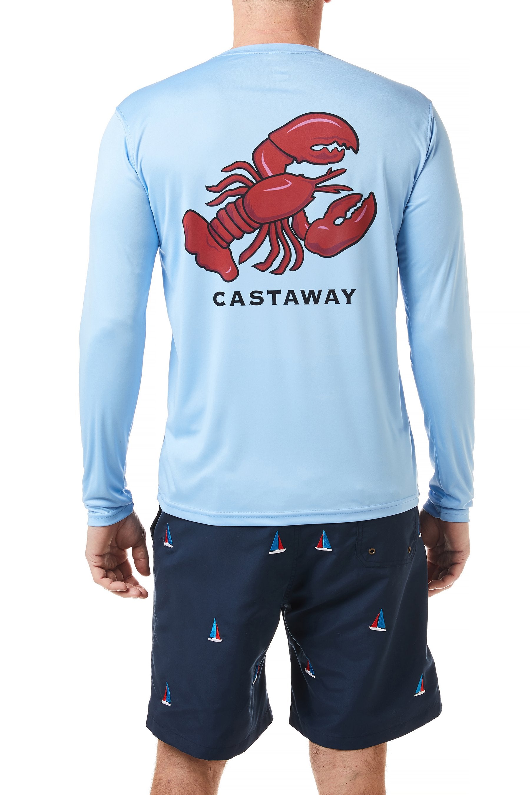SPF Sun Shirt Light Blue with Lobster