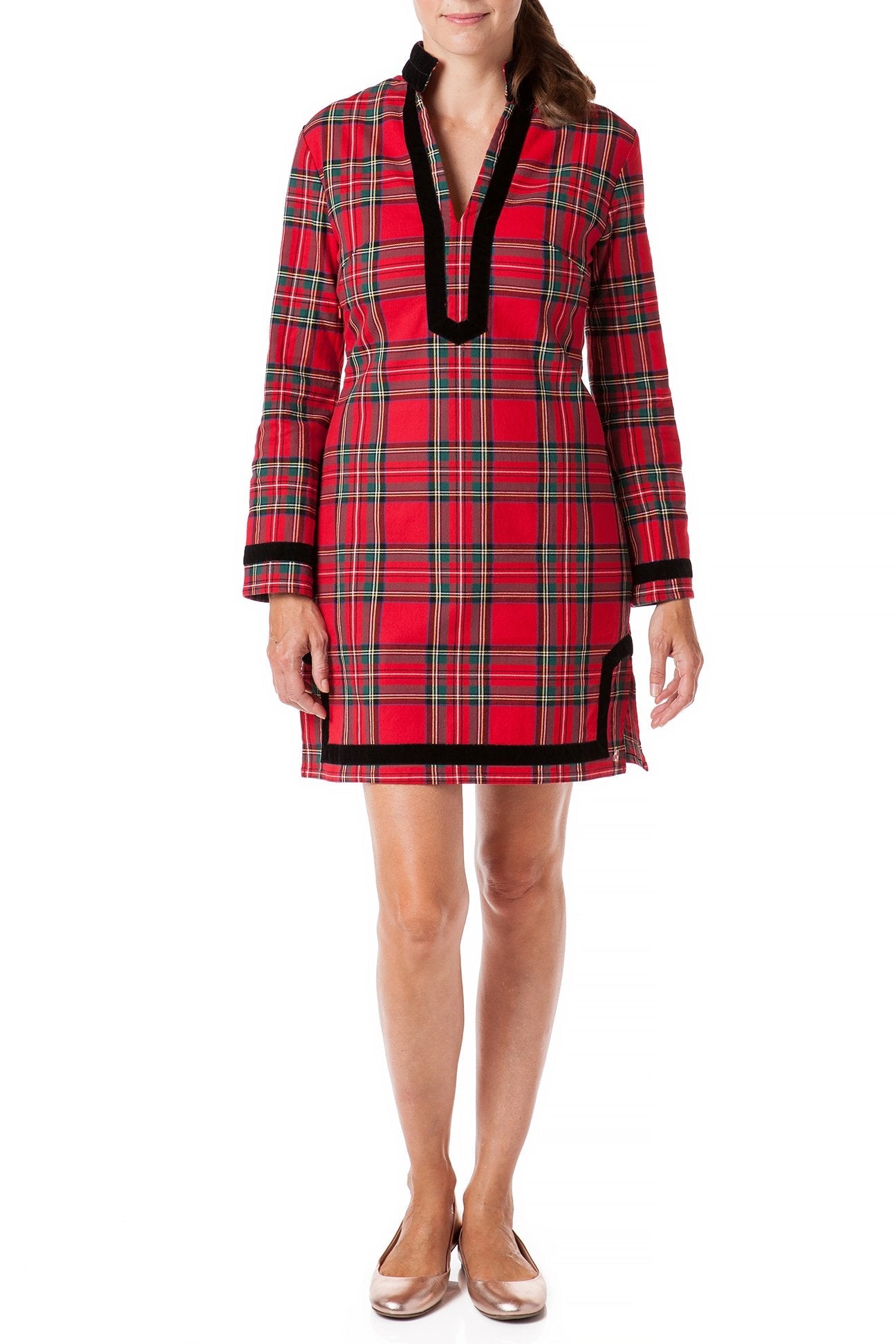 red and black tunic dress Butte Knit Red & Black Open Side Tunic Dress