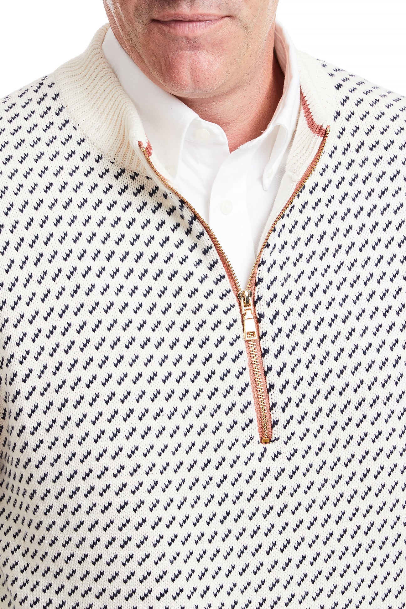 1/4 Zip Sweater Birdseye Natural MENS OUTERWEAR Castaway Clothing