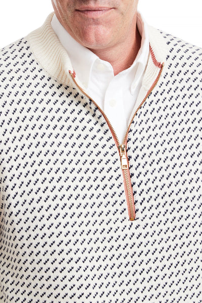 1/4 Zip Sweater Birdseye Natural MENS OUTERWEAR Castaway Clothing