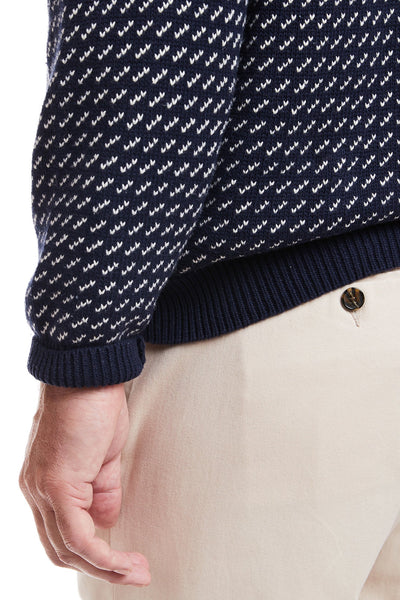 1/4 Zip Sweater Navy Birdseye MENS OUTERWEAR Castaway Clothing