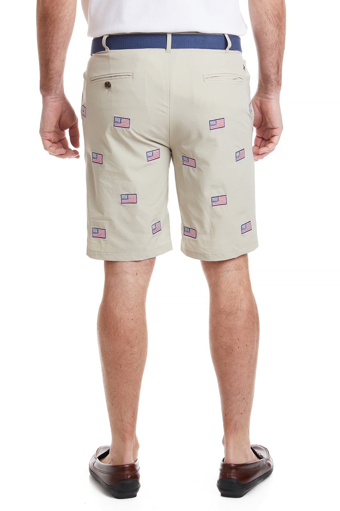 ACKformance Short Khaki with American Flag MENS EMBROIDERED SHORTS Castaway Nantucket Island