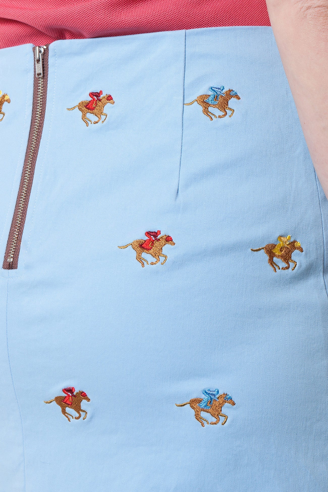 Ali Skirt Stretch Twill Liberty with Racing Horses LADIES SKIRTS Castaway Nantucket Island
