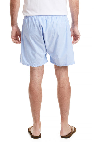 Barefoot Boxer Blue Oxford with Single American Flag CASTAWAY BOXERS Castaway Nantucket Island