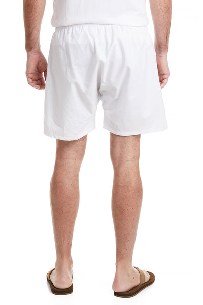 Barefoot Boxer White Oxford with Single American Flag CASTAWAY BOXERS Castaway Nantucket Island