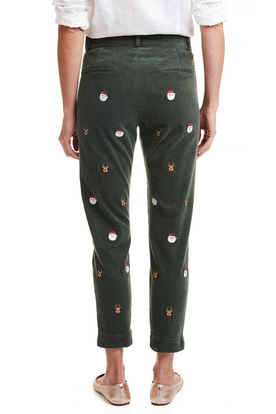Beachcomber Corduroy Ankle Capri Olive with Christmas Night LADIES PANTS Castaway Nantucket Island