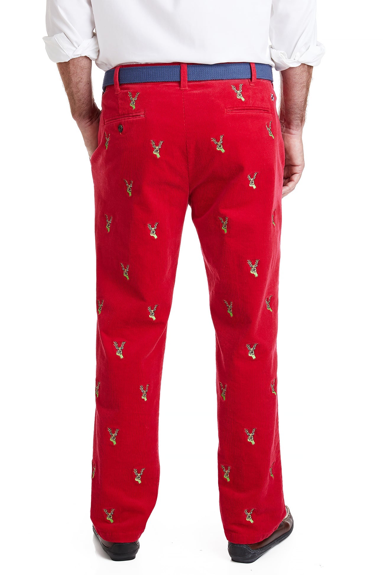 Beachcomber Corduroy Pant Crimson with Dasher MENS EMBROIDERED PANTS Castaway Nantucket Island