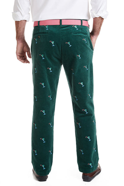 Beachcomber Corduroy Pant Hunter with Martini Candy Cane MENS EMBROIDERED PANTS Castaway Nantucket Island