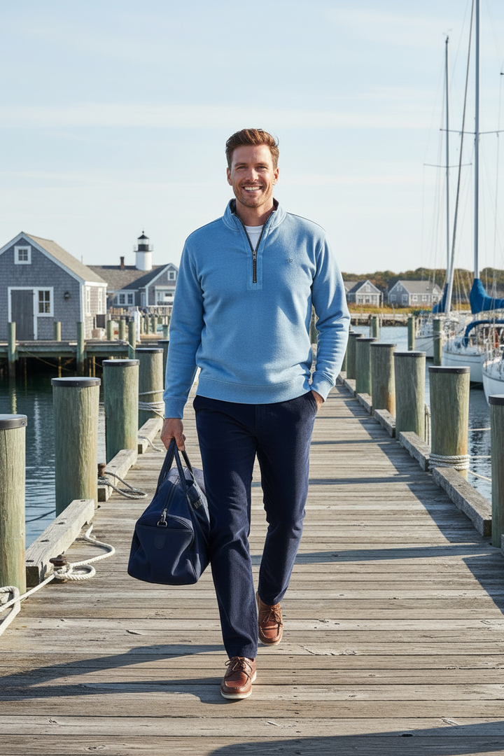 Men's Squall Blue Quarter Zip Pullover | Castaway – Castaway