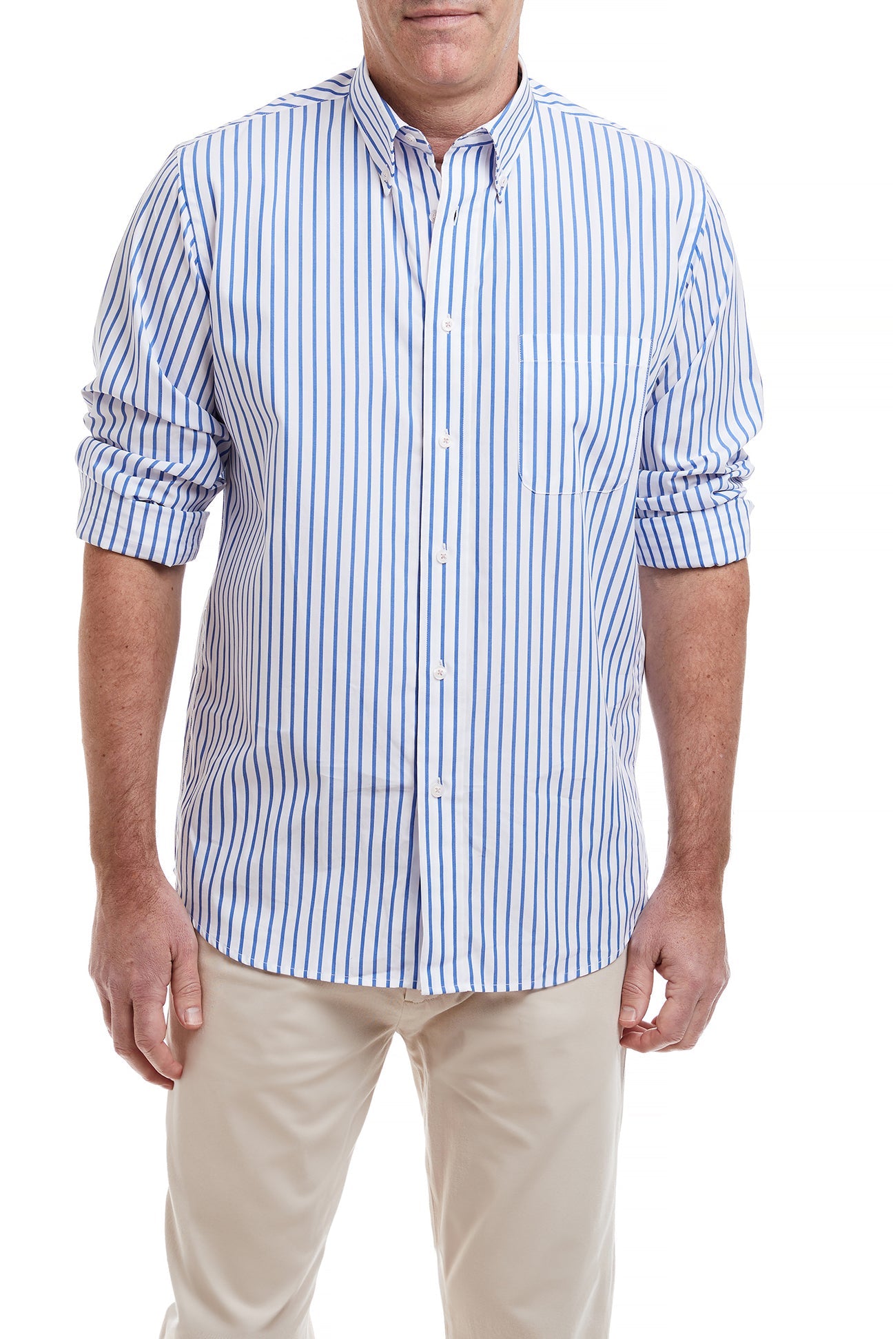 Chase Mens Shirt Blue Stripe MENS SPORT SHIRTS Castaway Nantucket Island