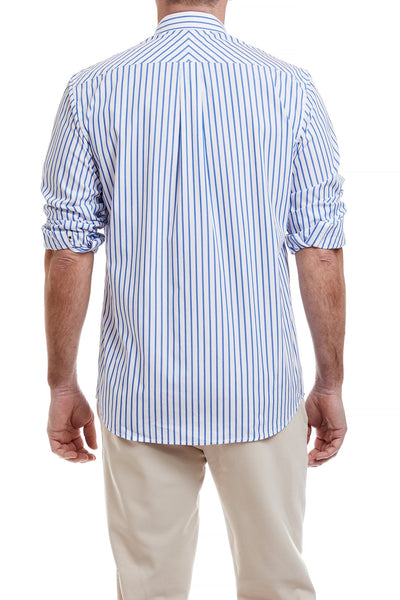 Chase Mens Shirt Blue Stripe MENS SPORT SHIRTS Castaway Nantucket Island