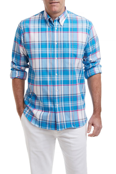 Chase Shirt Blue and Pink Union Seersucker MENS SPORT SHIRTS Castaway Nantucket Island