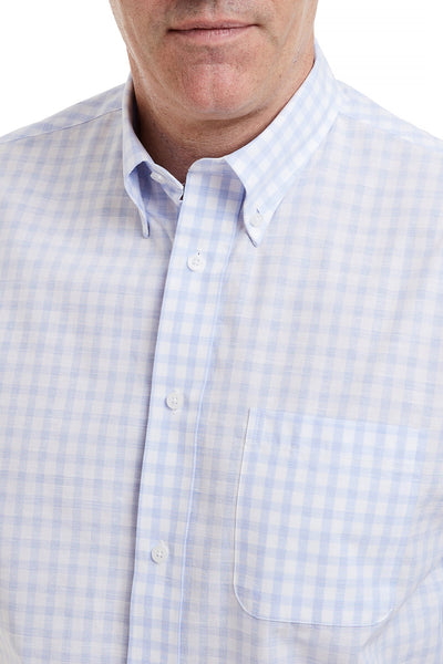 Chase Shirt Blue Beach Gingham MENS SPORT SHIRTS Castaway Nantucket Island