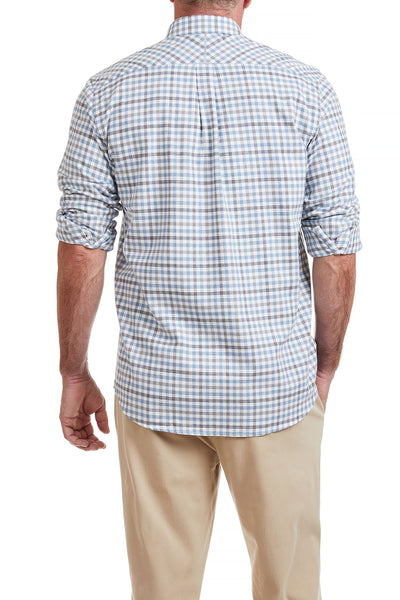 Chase Shirt Blue Fog Gingham Flannel MENS SPORT SHIRTS Castaway Nantucket Island