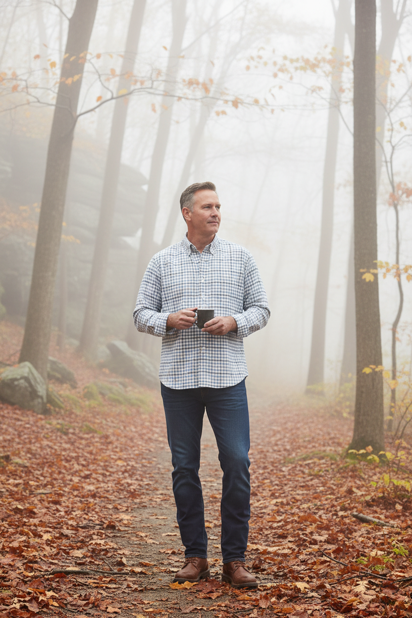 Chase Shirt Blue Fog Gingham Flannel MENS SPORT SHIRTS Castaway Nantucket Island