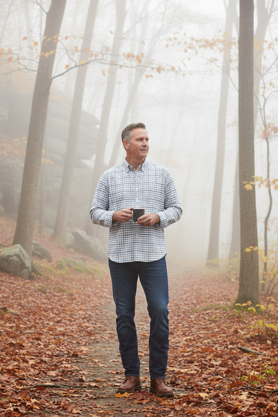 Chase Shirt Blue Fog Gingham Flannel MENS SPORT SHIRTS Castaway Nantucket Island