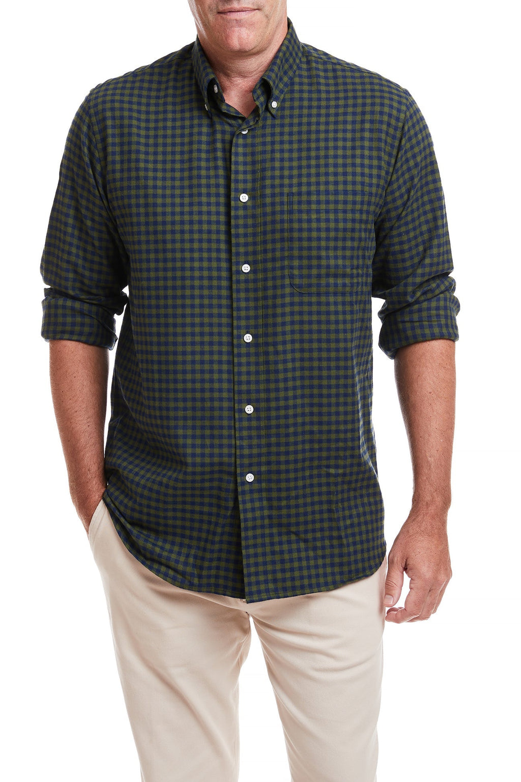Chase Shirt Olive and Navy Buffalo Check MENS SPORT SHIRTS Castaway Nantucket Island