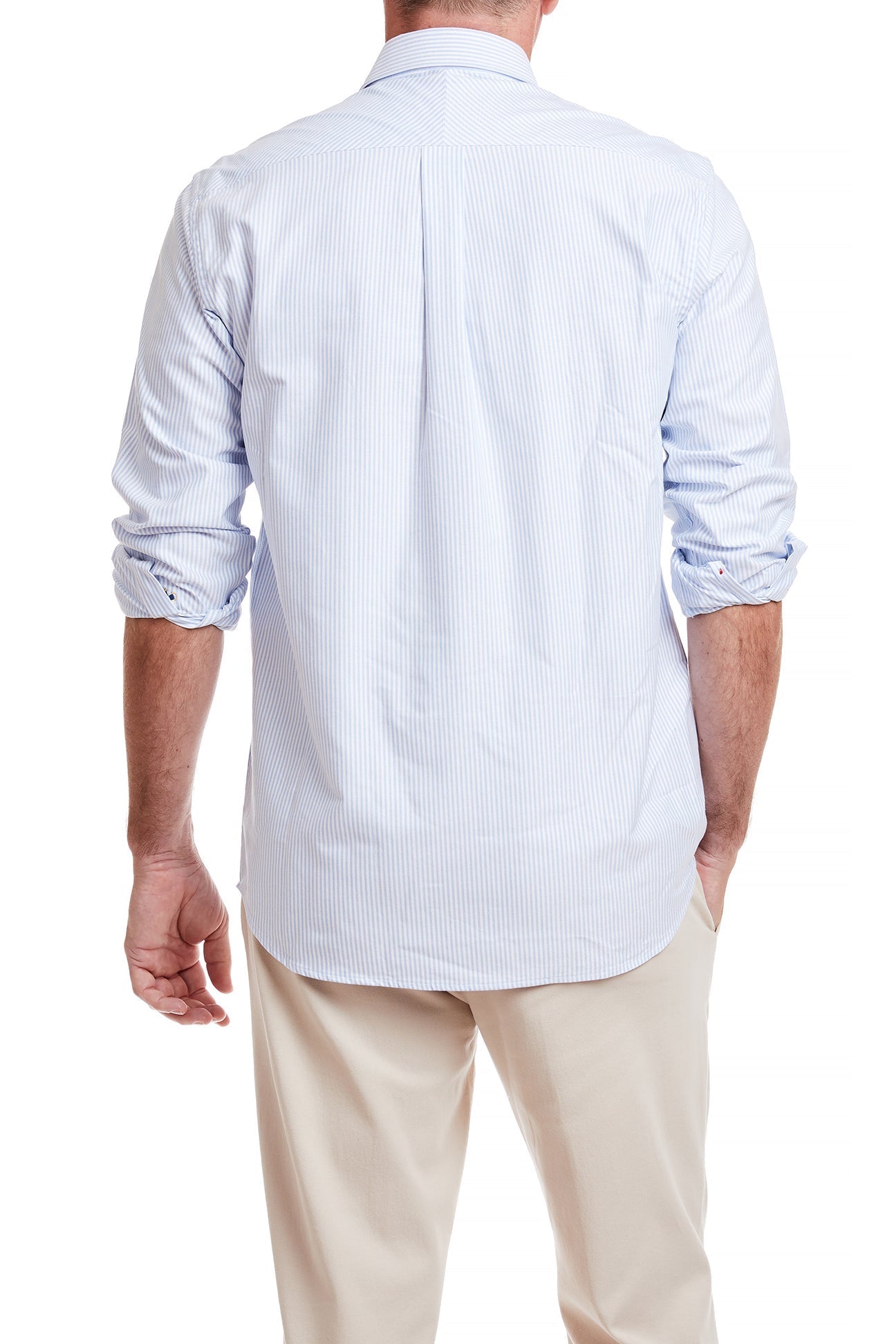 Chase Shirt Oxford Blue Stripe with Single Turkey MENS SPORT SHIRTS Castaway Nantucket Island