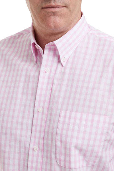 Chase Shirt Pink Beach Gingham MENS SPORT SHIRTS Castaway Nantucket Island