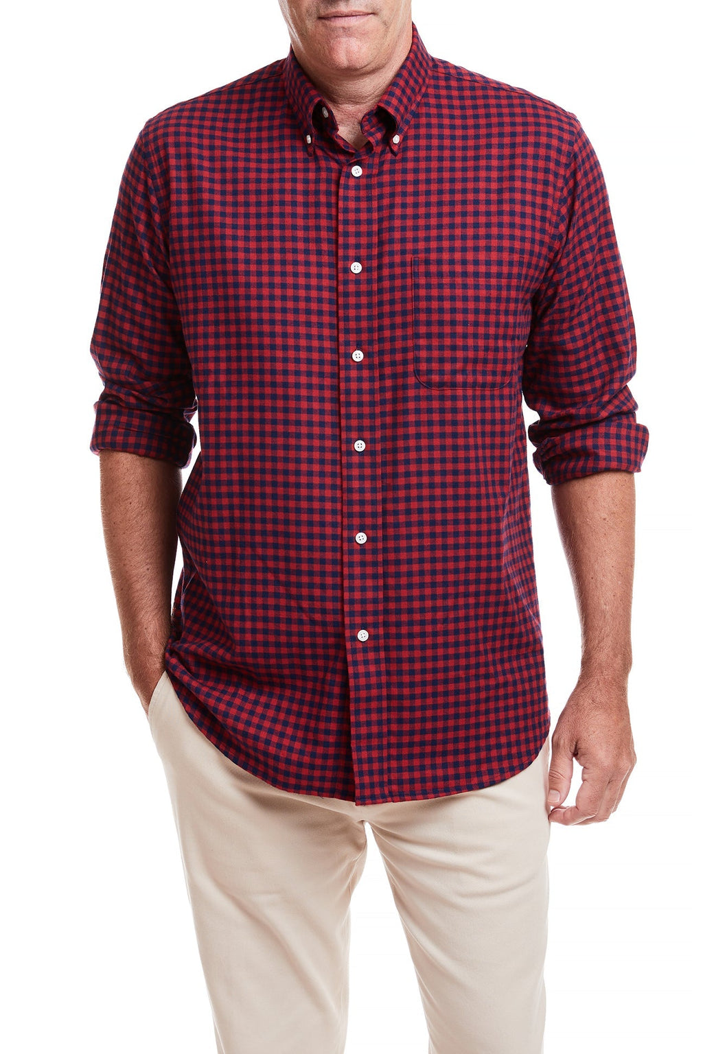 Chase Shirt Red and Navy Buffalo Check MENS SPORT SHIRTS Castaway Nantucket Island