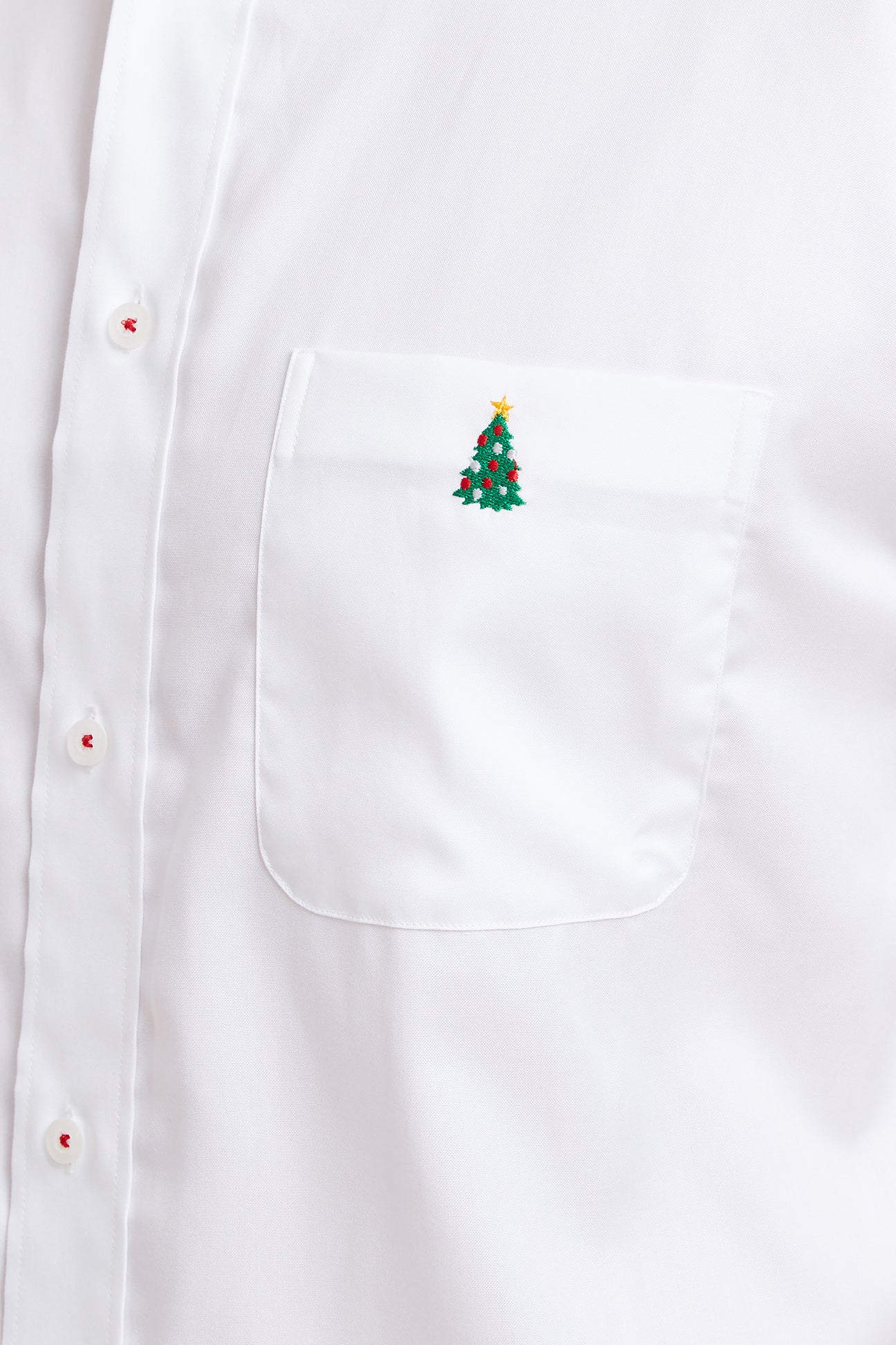 Chase Shirt White Oxford with Single Christmas Tree MENS SPORT SHIRTS Castaway Nantucket Island