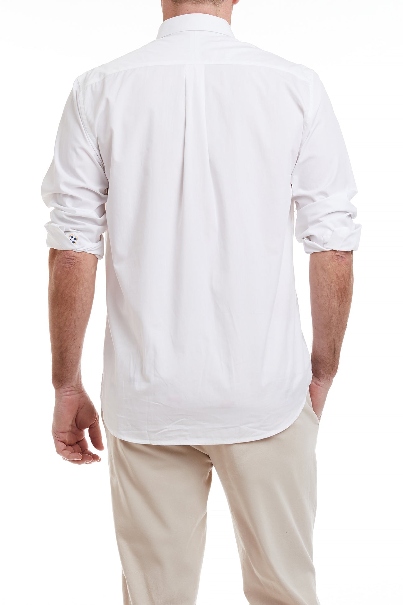 Chase Shirt White with Lt. Blue and White Grosgrain MENS SPORT SHIRTS Castaway Nantucket Island