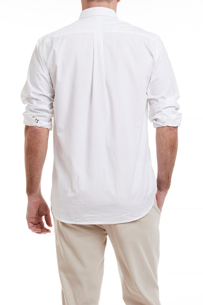 Chase Shirt White with Lt. Blue and White Grosgrain MENS SPORT SHIRTS Castaway Nantucket Island