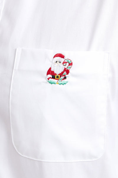 Chase Shirt White with Single Santa Candy Cane MENS SPORT SHIRTS Castaway Nantucket Island