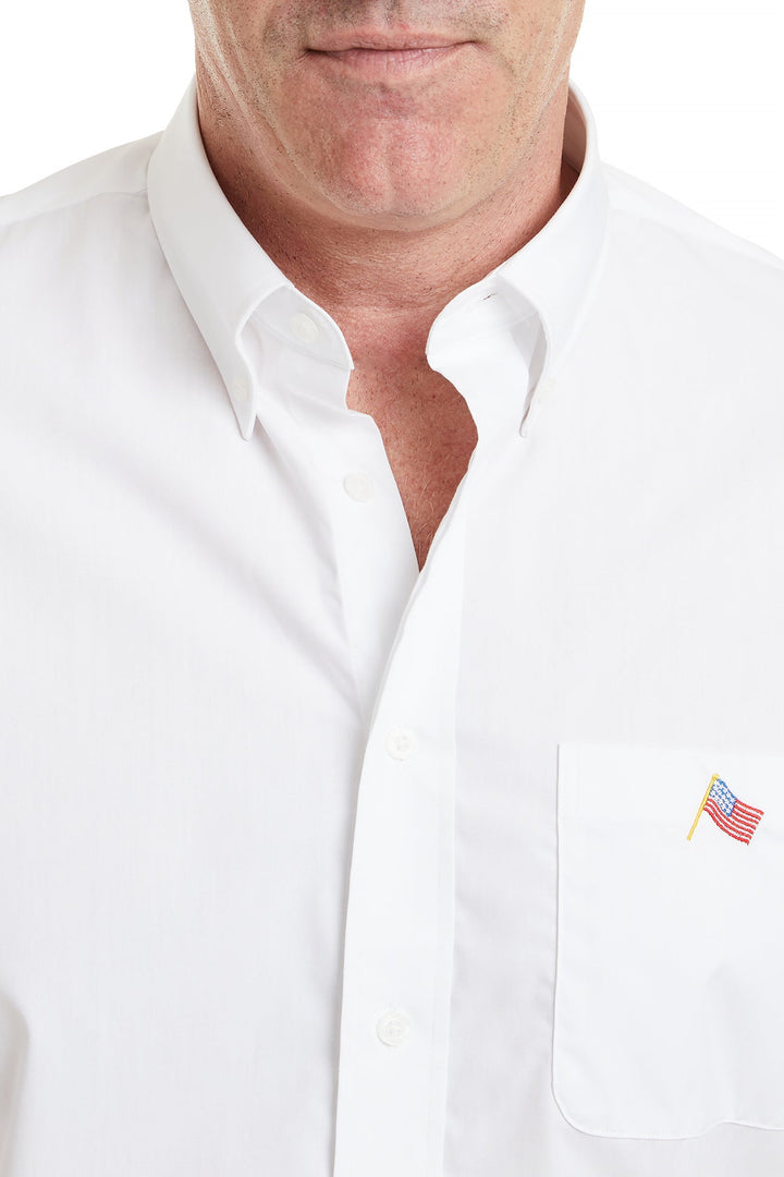 mens american flag dress shirt Men's White – USA Embroidery, Classic Fit Button-Down – Castaway Chase Kids Vintage American Flag Minimalist Cocktail Cocoon Dress: Neck:21.5 summer engagement party