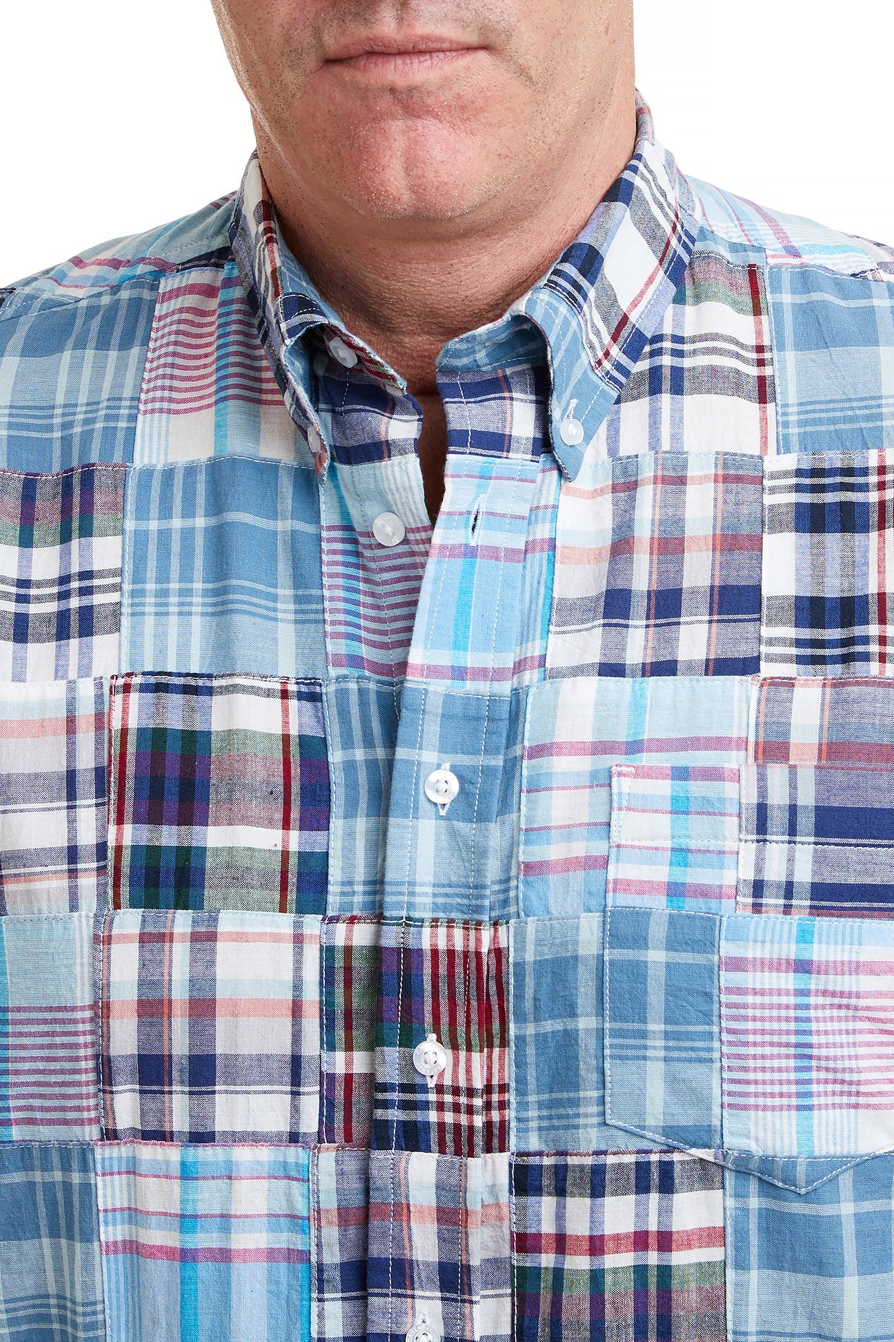 Chase Short Sleeve Shirt Seapoint Patch Madras MENS SPORT SHIRTS Castaway Nantucket Island