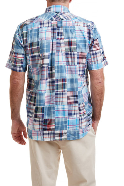 Chase Short Sleeve Shirt Seapoint Patch Madras MENS SPORT SHIRTS Castaway Nantucket Island