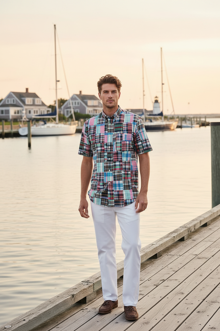 Patchwork Madras Shirt, Weston | Castaway – Castaway Nantucket Island