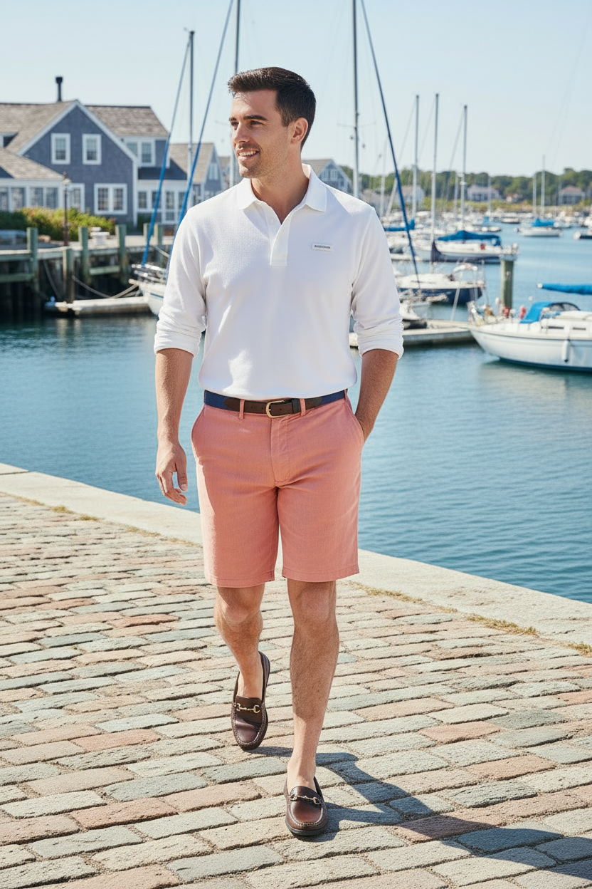 Linen Shorts in Nantucket Red | Castaway – Castaway Nantucket Island