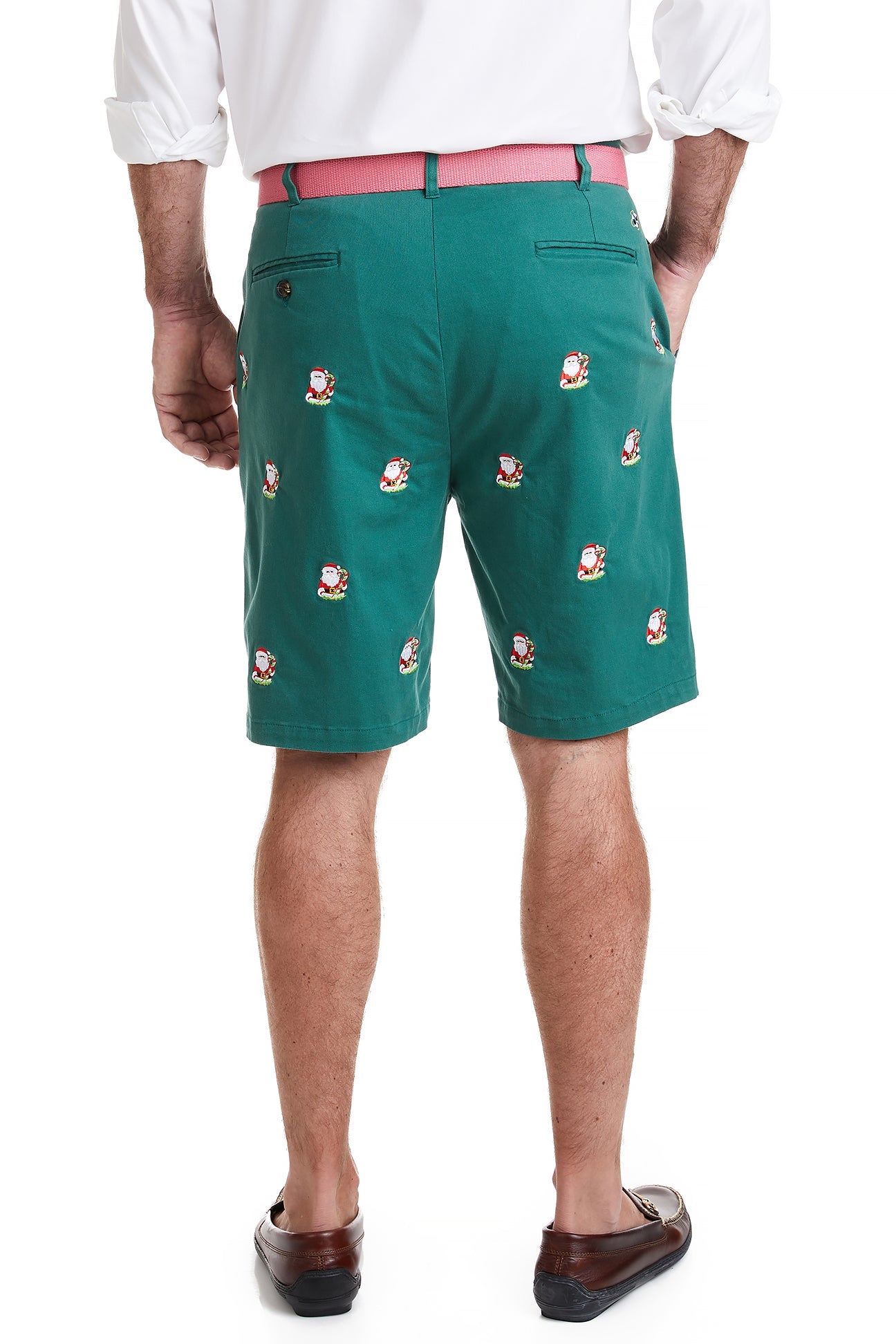 Cisco Short Stretch Twill Hunter with Santa Candy Cane MENS EMBROIDERED SHORTS Castaway Nantucket Island