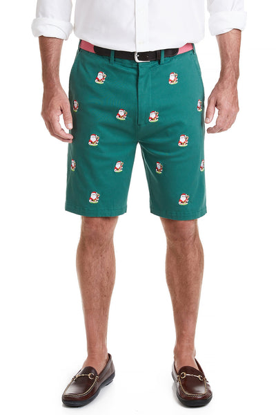 Cisco Short Stretch Twill Hunter with Santa Candy Cane MENS EMBROIDERED SHORTS Castaway Nantucket Island