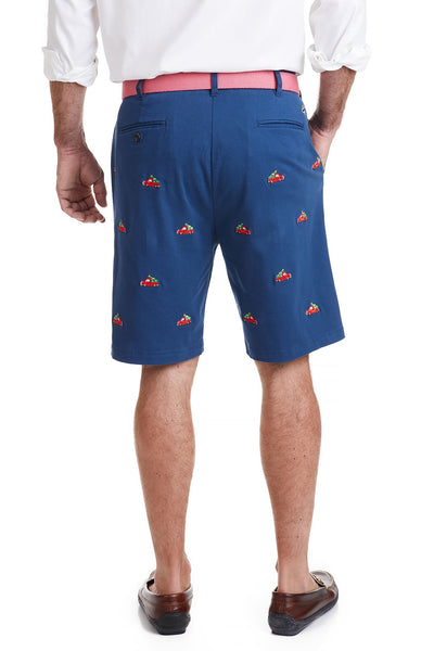 Cisco Short Stretch Twill Nantucket Navy with Christmas Delivery MENS EMBROIDERED SHORTS Castaway Nantucket Island