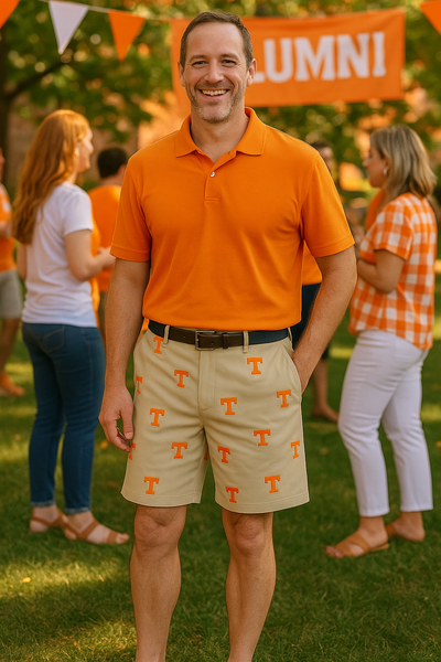 Collegiate ACKformance Short Khaki with Tennessee MENS EMBROIDERED SHORTS Castaway Nantucket Island
