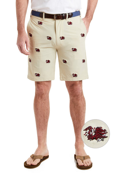 Collegiate ACKformance Short Khaki with University of South Carolina Gamecocks MENS EMBROIDERED SHORTS Castaway Nantucket Island