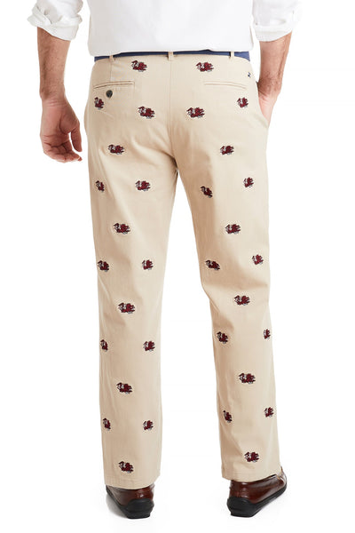 Collegiate Stretch Twill Pant Khaki with USC MENS EMBROIDERED PANTS Castaway Nantucket Island