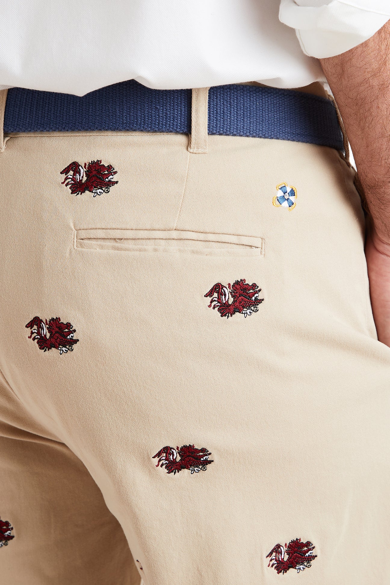 Collegiate Stretch Twill Pant Khaki with USC MENS EMBROIDERED PANTS Castaway Nantucket Island