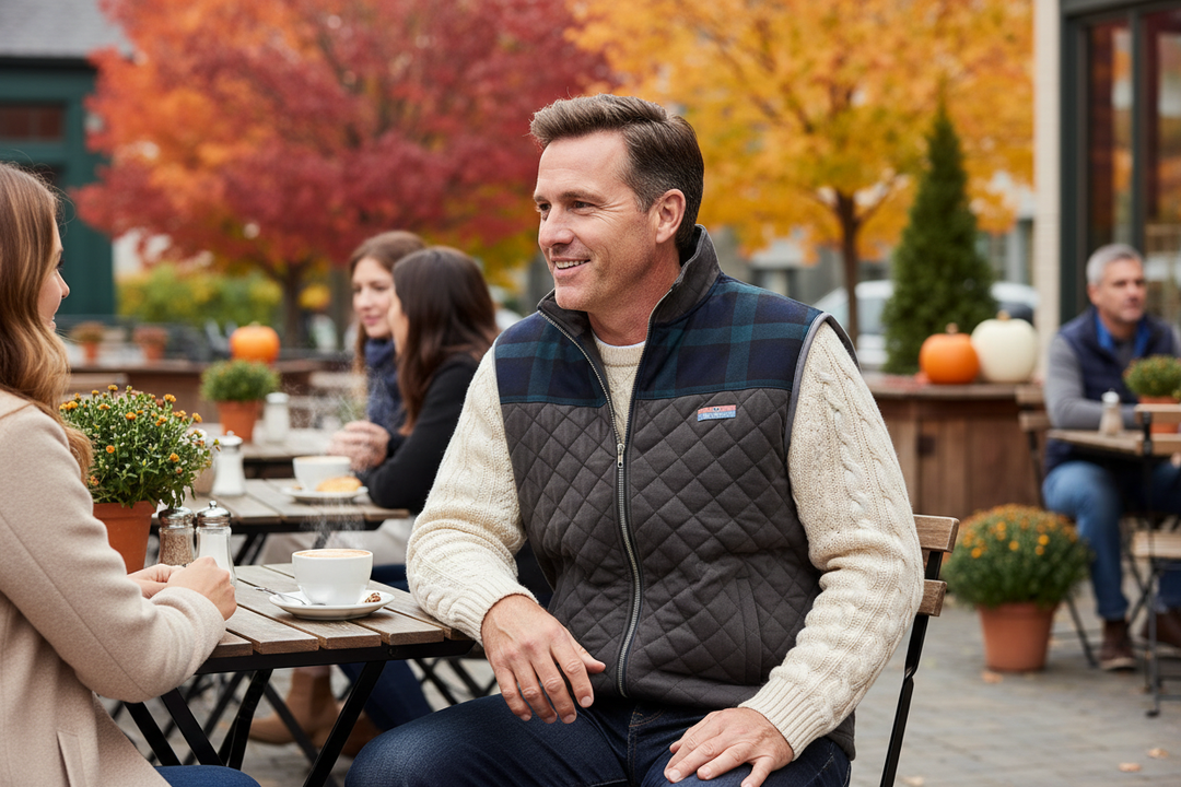 Quilted Vest, Charcoal with Blackwatch | Castaway – Castaway