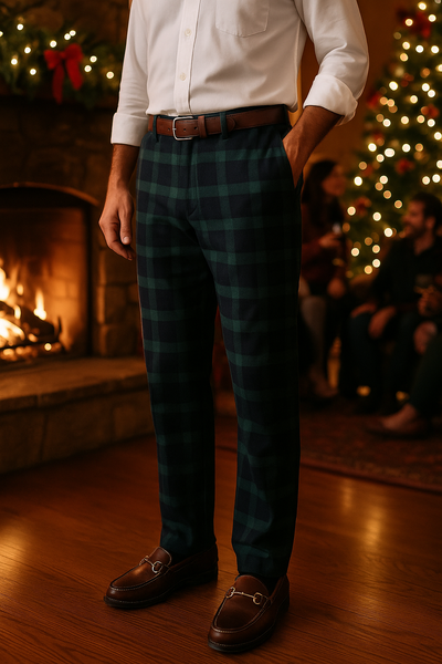 Harbor Pant Stretch Twill Blackwatch Tartan Plaid MENS PANTS Castaway Nantucket Island