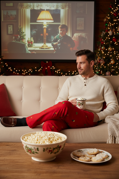 Harbor Pant Stretch Twill Bright Red with Leg Lamp MENS EMBROIDERED PANTS Castaway Nantucket Island