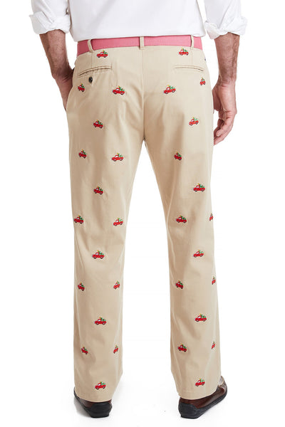 Harbor Pant Stretch Twill Khaki with Christmas Delivery MENS EMBROIDERED PANTS Castaway Nantucket Island