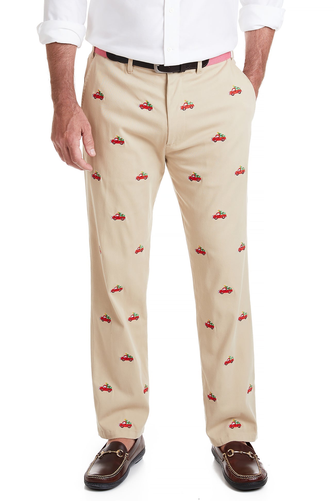 Harbor Pant Stretch Twill Khaki with Christmas Delivery MENS EMBROIDERED PANTS Castaway Nantucket Island