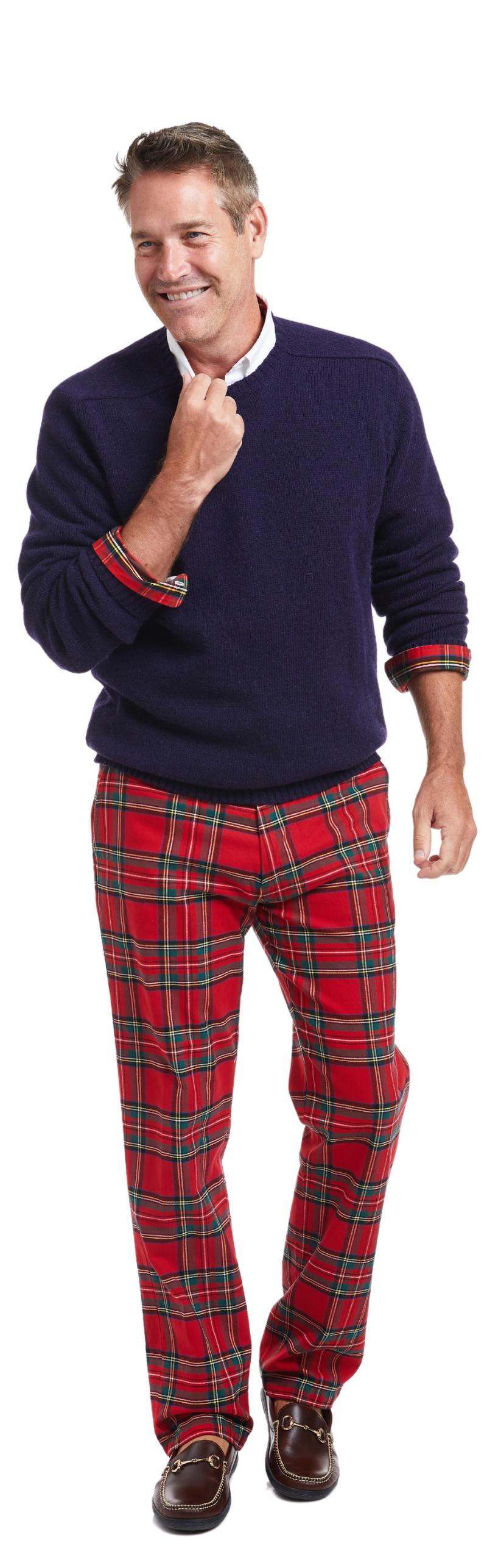 Castaway Mens Christmas Pant Twill Royal Stewart Tartan Plaid - Main Image