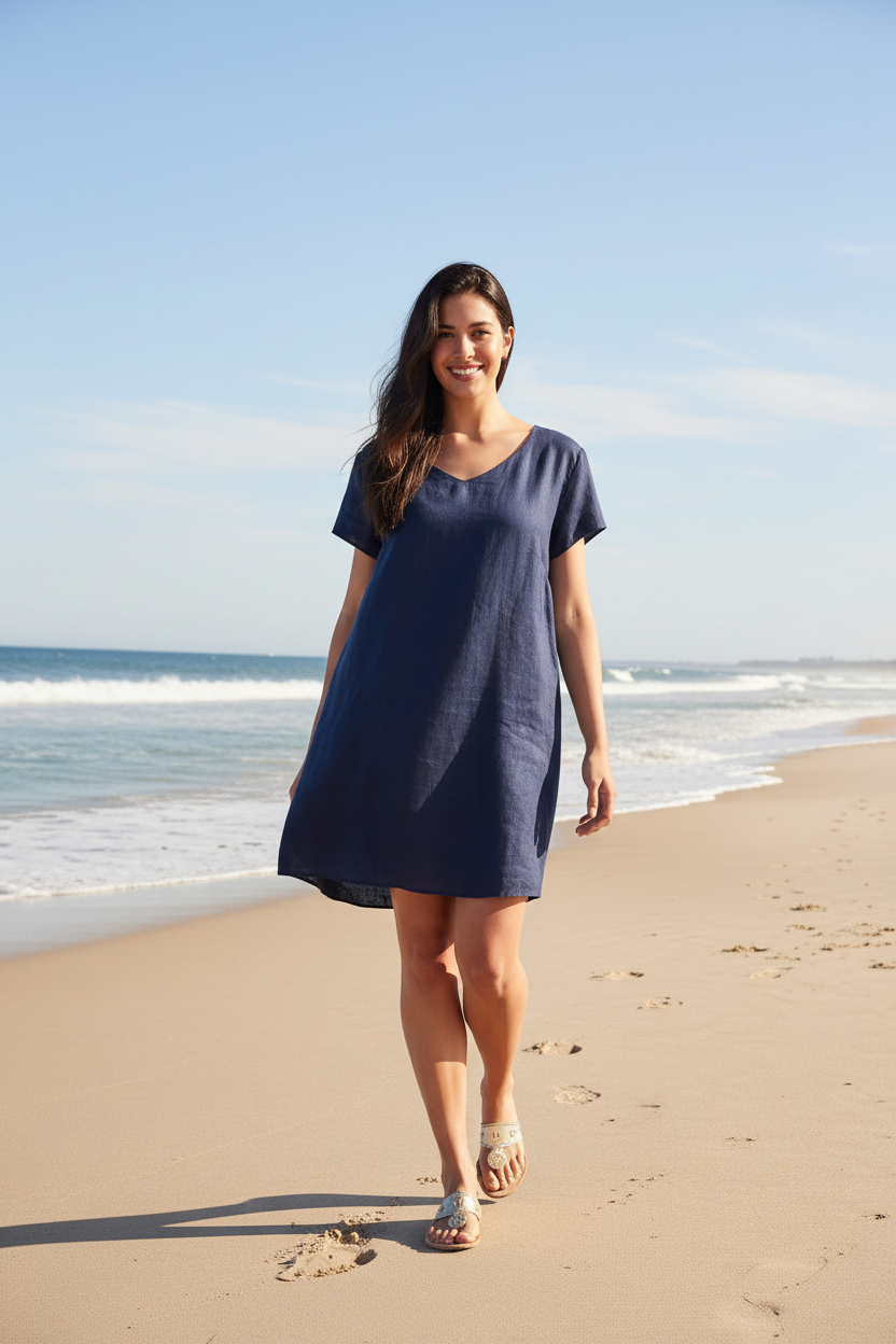Ladies Oceanique Dress Navy Linen L / Navy Ladies Oceanique Dress Navy Linen L / Navy